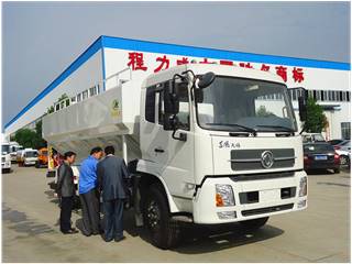 12吨东风天锦散装饲料运输车参数配置及图片