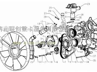 供应中国重汽天然气发动机水泵风扇冷却系统