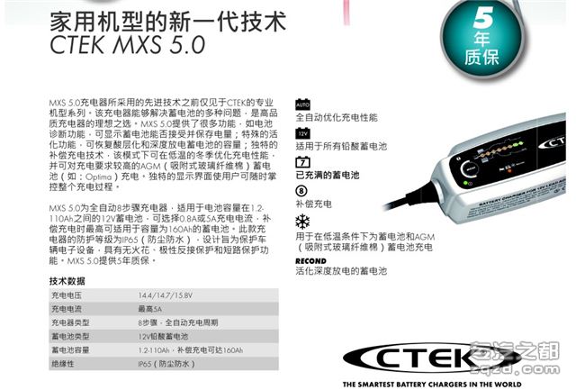 供应CTEK原装进口汽车充电器MXS5.0蓄电池充电器12v
