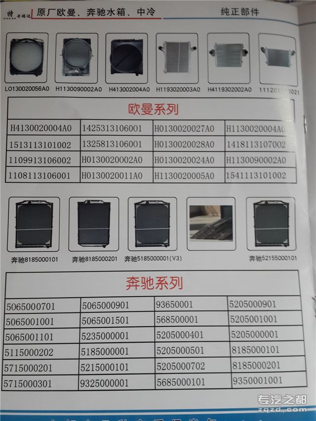 二汽东风天锦 1301010-KD100水箱散热器