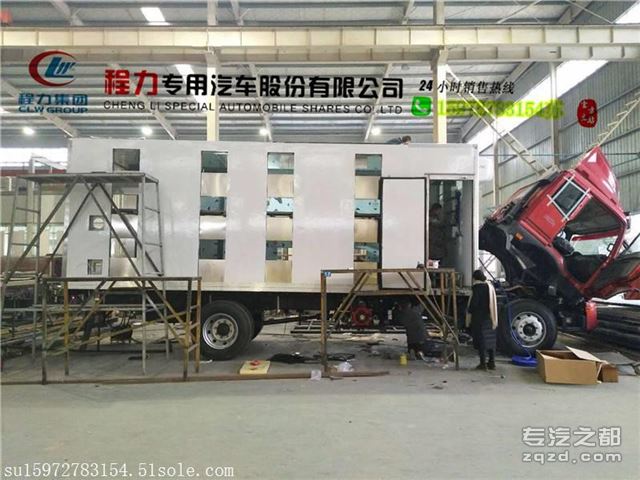 4.1-8.6米箱体5.2-15吨畜禽运输车 福田中大型猪仔鸡苗运输车厂家直销