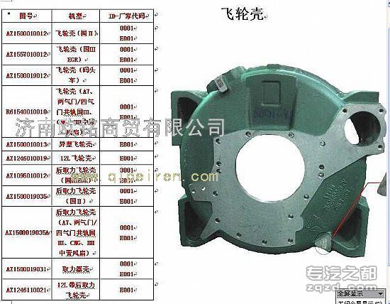 供应中国重汽/后取力飞轮壳(参图H46Q207019012)
