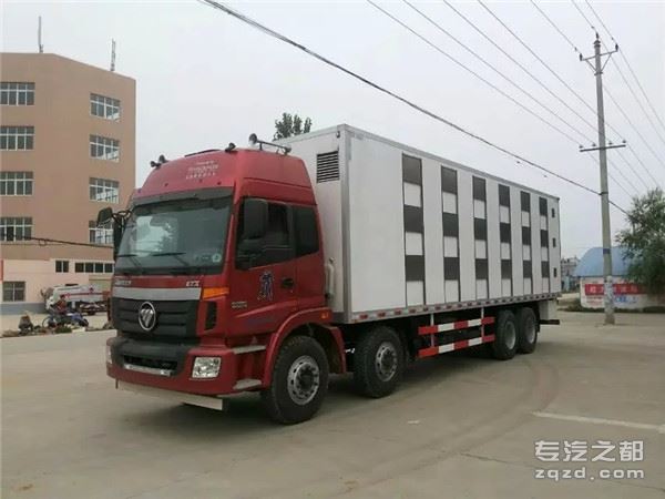 福田欧曼9.6米大型拉猪仔畜禽运输车生产厂家-猪仔运输车价格