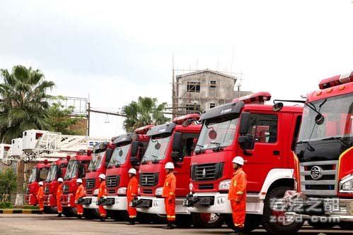 13辆消防车配发广西贵港市消防基层部队