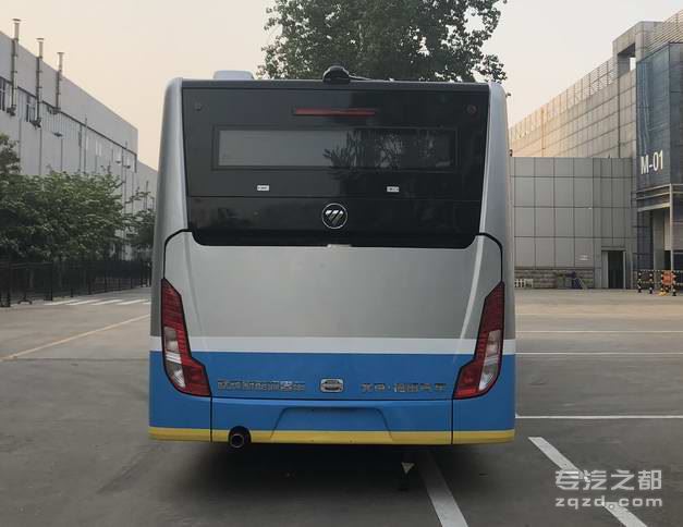 福田牌bj6140shevca型插电式混合动力城市客车后部图片