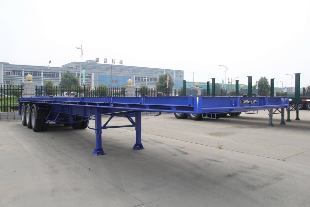 华威三轴集装箱平板运输车（蓝）