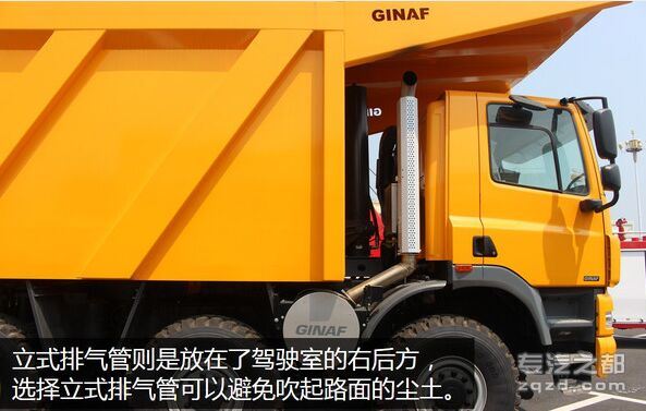 三轴转向的矿区萌兽 GINAF10X6自卸车
